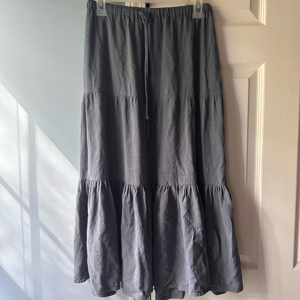 Blue Neuflora Linen Skirt